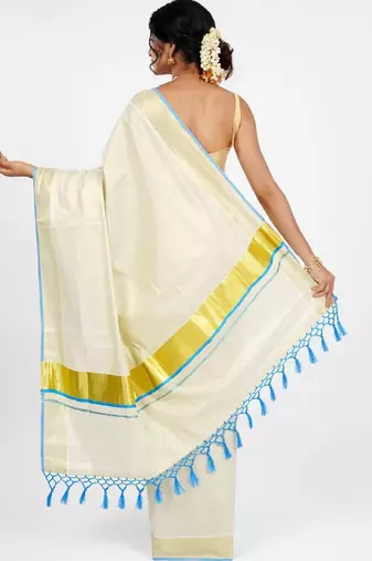 Zari kasavu tissue saree