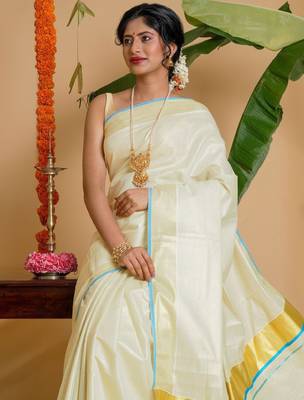 Zari kasavu tissue saree 4