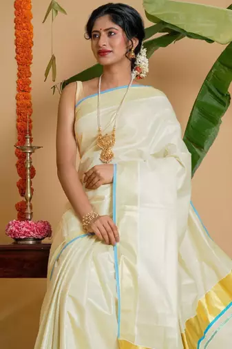 Zari kasavu tissue saree