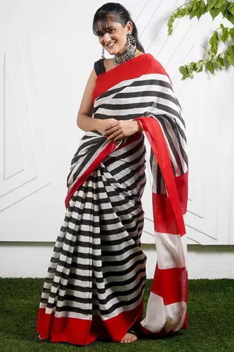 Striped pure cotton saree