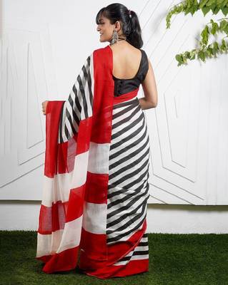 Striped pure cotton saree 4