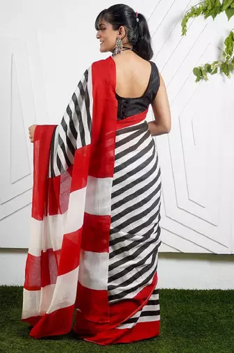 Striped pure cotton saree