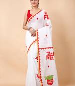 Woven design zari pure cotton khadi saree
