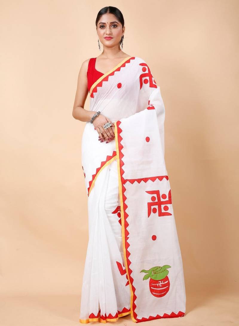 Woven design zari pure cotton khadi saree