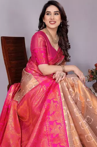 woven design zari kanjeevaram saree