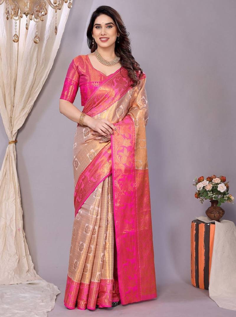 woven design zari kanjeevaram saree