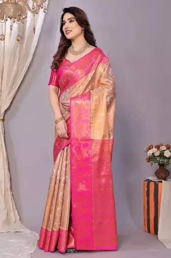 woven design zari kanjeevaram saree