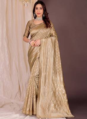Ethnic motifs zari silk cotton kanjeevaram saree 1