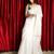 White & cream-coloured embellished sequinned handloom saree