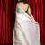 White & cream-coloured embellished sequinned handloom saree