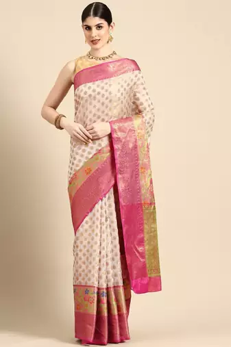 Ethnic motifs zari silk cotton kasauv saree