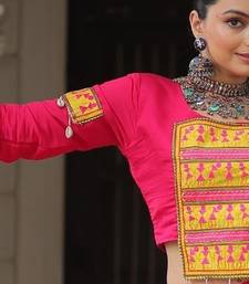 multicolor silk blend embroidered ghagra choli