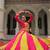 multicolor silk blend embroidered ghagra choli