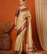 Solid woven design mysore silk saree