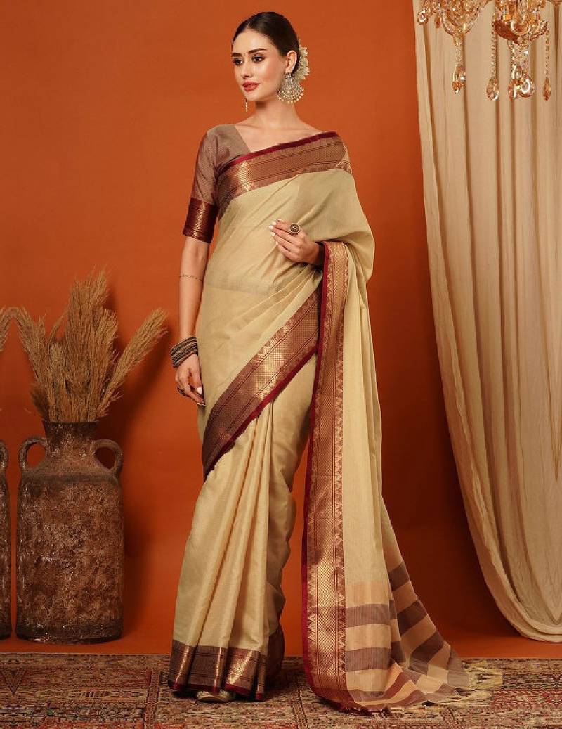 Solid woven design mysore silk saree