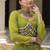 parrot green art silk printed ghagra choli