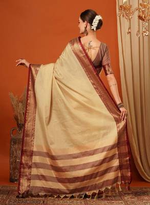 Solid woven design mysore silk saree 2