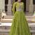 parrot green art silk printed ghagra choli
