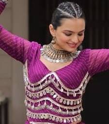 purple art silk printed ghagra choli