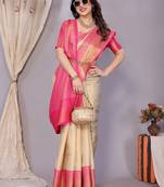 woven design zari kanjeevaram saree with unstitched blouse piece