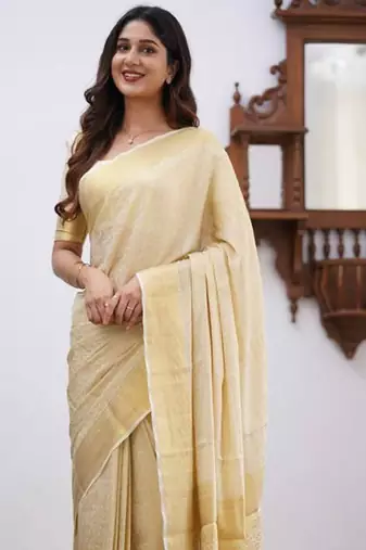 cream sanwariya ethnic motif woven zari silk kanjeevaram saree
