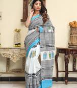 Pure cotton block print saree