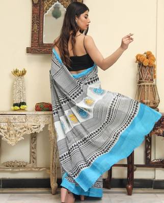 Pure cotton block print saree 3