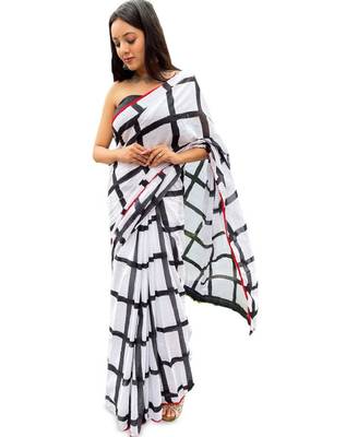 Checked pure cotton handloom bagru saree 3