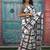 Checked pure cotton block print saree