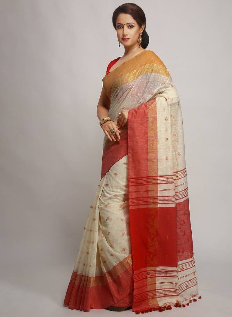 Ethnic motif woven design zari saree