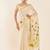 Off white ethnic motifs printed zari tissue kasavu saree