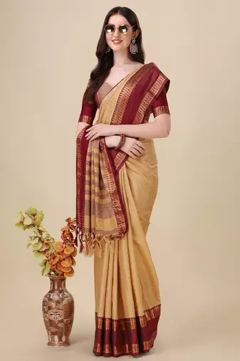 Woven design zari mysore silk saree