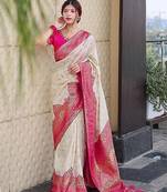 Woven design zari kanjeevaram saree
