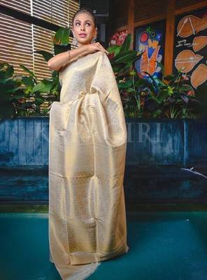 Ethnic motifs zari art silk kanjeevaram saree 2