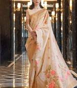 Floral woven design zari kanjeevaram saree