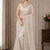 White Color Beads Work Net Saree
