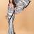 Striped printed satin saree