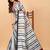 Striped printed satin saree