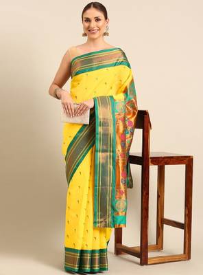Ethnic motifs zari paithani saree 2