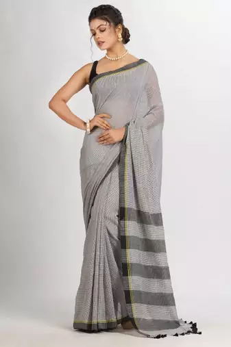 Checked pure cotton saree
