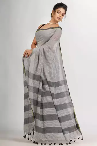 Checked pure cotton saree
