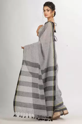 Checked pure cotton saree