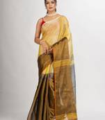 Geometric woven design saree
