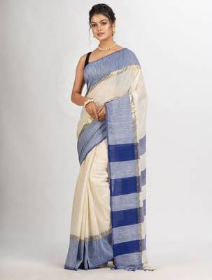 Striped zari pure cotton saree 1
