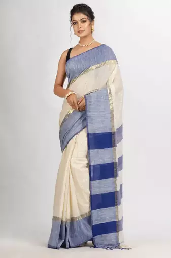 Striped zari pure cotton saree