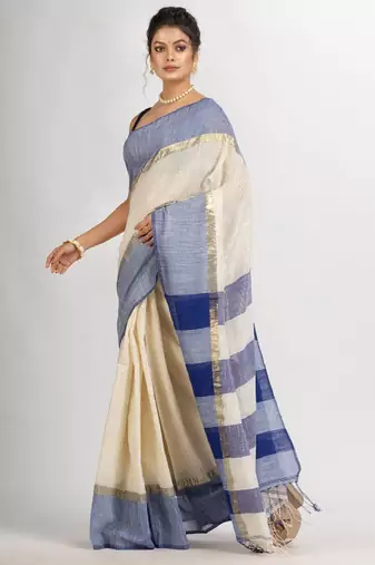 Striped zari pure cotton saree