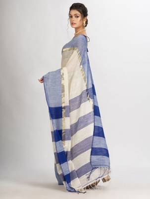 Striped zari pure cotton saree 3
