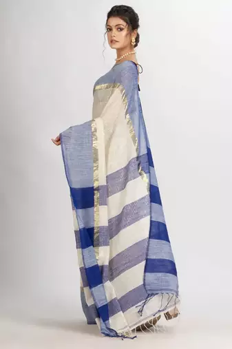 Striped zari pure cotton saree
