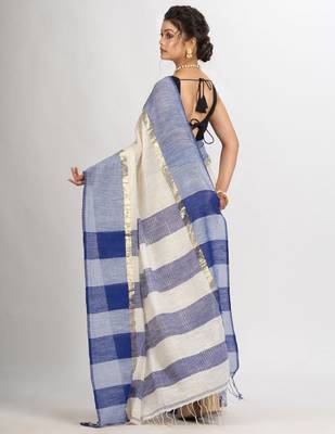 Striped zari pure cotton saree 4