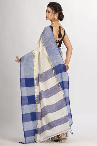Striped zari pure cotton saree